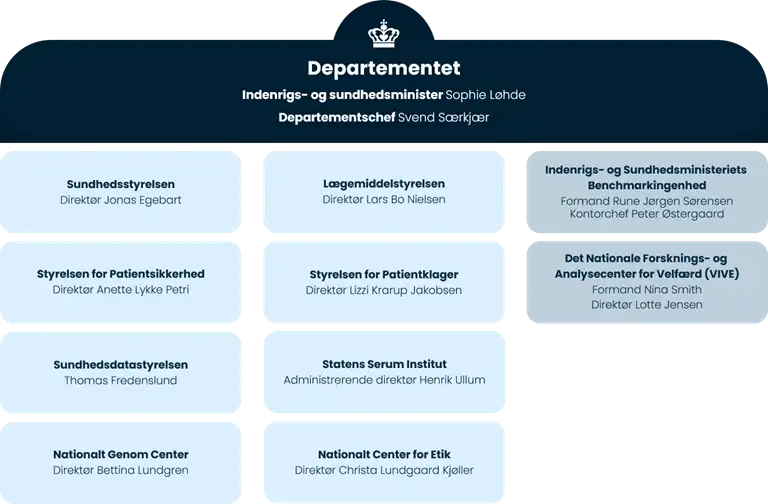 Organisationsdiagram for koncernen